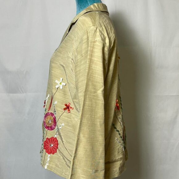 Vintage Indigo Moon Floral Art to Wear Set Size Medium floral sequins - Picture 4 of 8